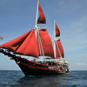 The Phinisi With Sails Up | Infinite Blue Dive Travel