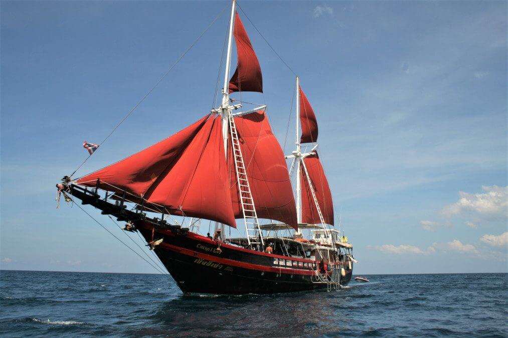 The Phinisi With Sails Up | Infinite Blue Dive Travel